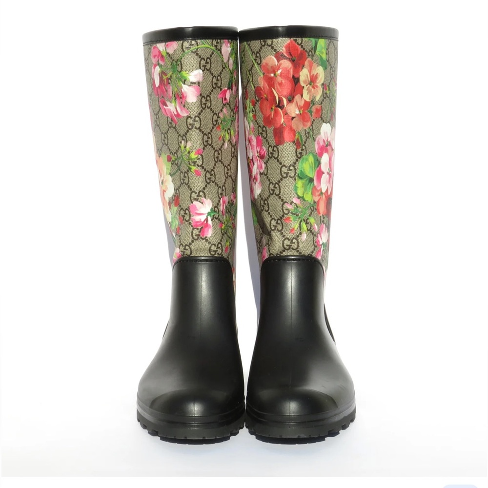 Pristine Gucci Prato Gg Blooms Rain Boot - Picture 1 of 10